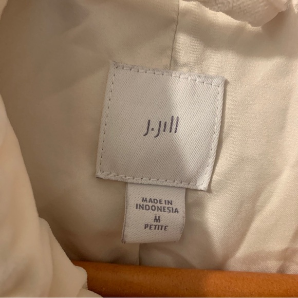 J. Jill Puffer Vest Quilted Velvet Cream Barley Women's Medium Petite Ivory - Picture 11 of 16